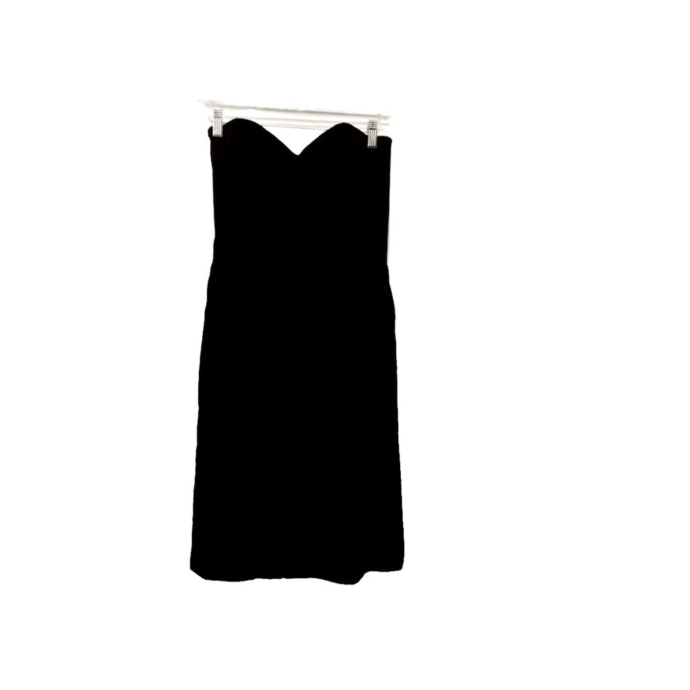 Vintage Victor Costa Dress LBD Velvet Strapless Sweetheart Neckline Sz 8